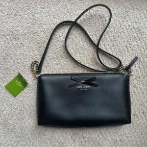 NWT Kate Spade Black Leather Crossbody Bag